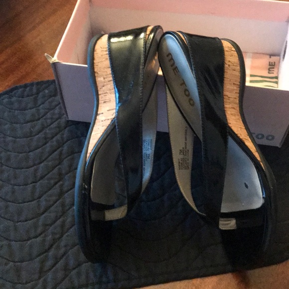 Leather & Cork wedge flip flops - Picture 2 of 3